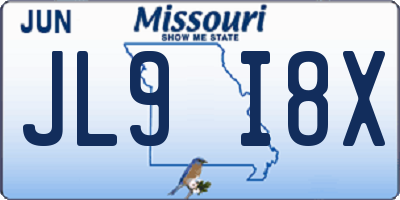 MO license plate JL9I8X