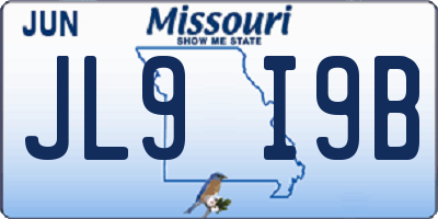 MO license plate JL9I9B