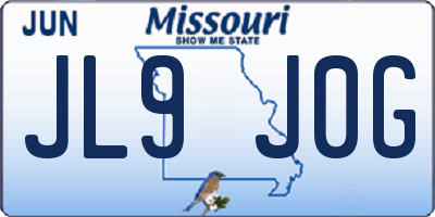 MO license plate JL9J0G