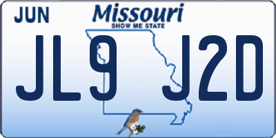 MO license plate JL9J2D