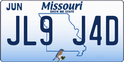 MO license plate JL9J4D