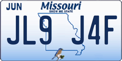MO license plate JL9J4F