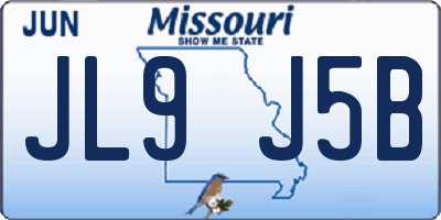 MO license plate JL9J5B