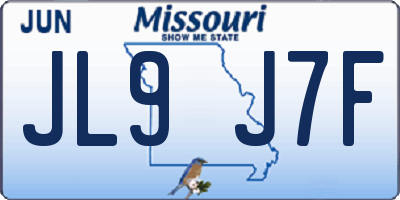 MO license plate JL9J7F