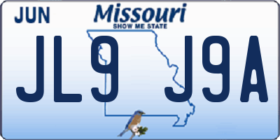 MO license plate JL9J9A