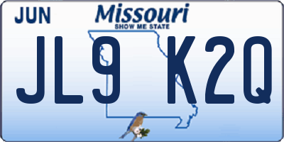 MO license plate JL9K2Q
