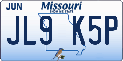 MO license plate JL9K5P