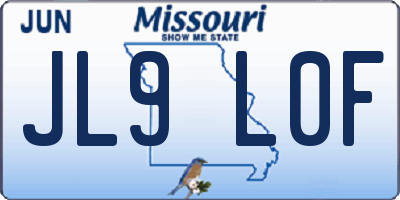 MO license plate JL9L0F