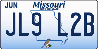 MO license plate JL9L2B
