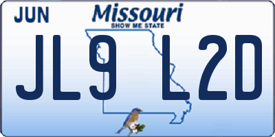 MO license plate JL9L2D