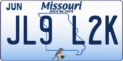 MO license plate JL9L2K