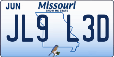 MO license plate JL9L3D