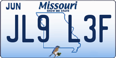 MO license plate JL9L3F