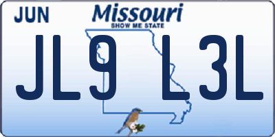 MO license plate JL9L3L