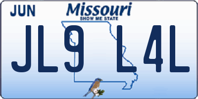 MO license plate JL9L4L