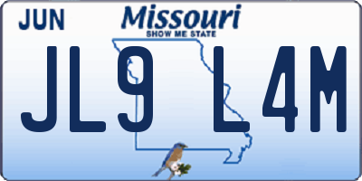 MO license plate JL9L4M