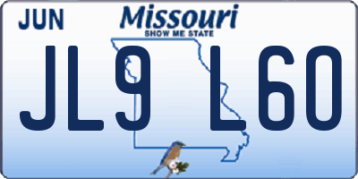 MO license plate JL9L6O