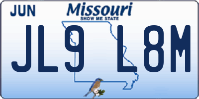 MO license plate JL9L8M