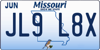 MO license plate JL9L8X