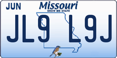 MO license plate JL9L9J