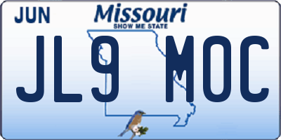 MO license plate JL9M0C