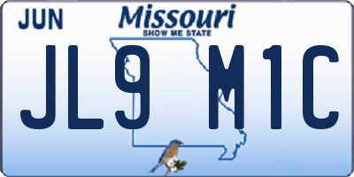 MO license plate JL9M1C