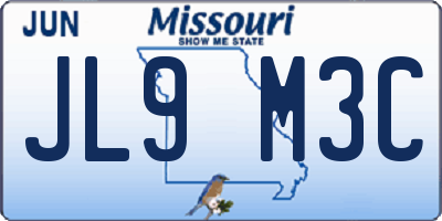 MO license plate JL9M3C