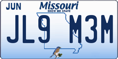 MO license plate JL9M3M