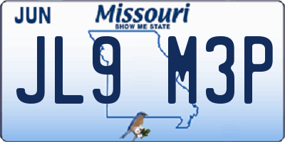 MO license plate JL9M3P
