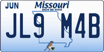 MO license plate JL9M4B