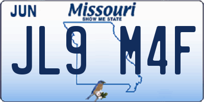 MO license plate JL9M4F