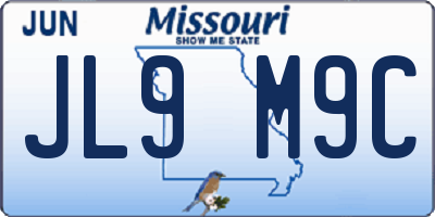 MO license plate JL9M9C
