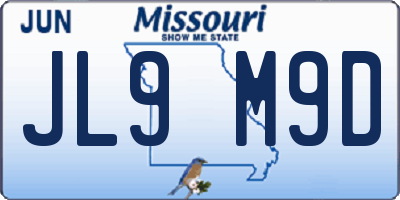 MO license plate JL9M9D