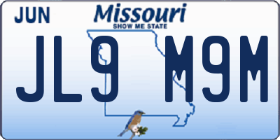MO license plate JL9M9M