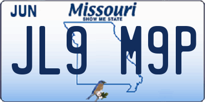 MO license plate JL9M9P