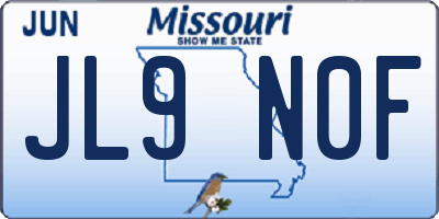MO license plate JL9N0F