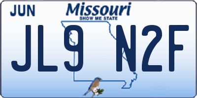 MO license plate JL9N2F