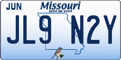 MO license plate JL9N2Y