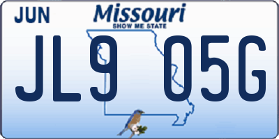 MO license plate JL9O5G