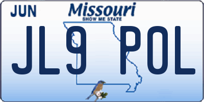 MO license plate JL9P0L