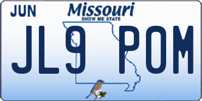 MO license plate JL9P0M