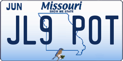 MO license plate JL9P0T