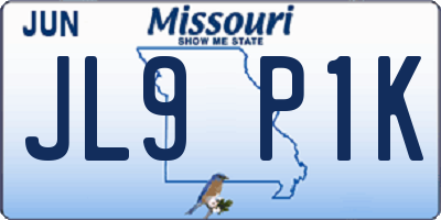 MO license plate JL9P1K