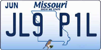 MO license plate JL9P1L