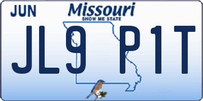 MO license plate JL9P1T