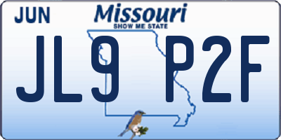 MO license plate JL9P2F