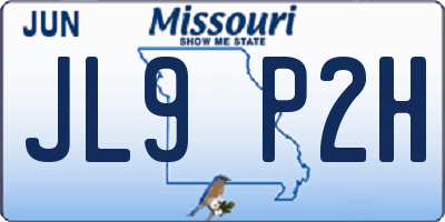 MO license plate JL9P2H