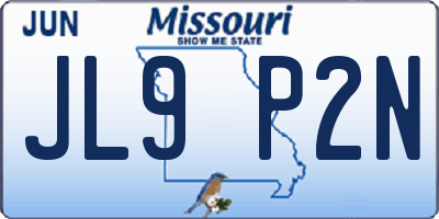 MO license plate JL9P2N
