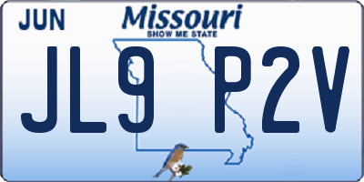 MO license plate JL9P2V