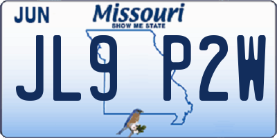 MO license plate JL9P2W